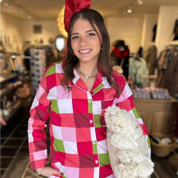 Printfresh Buffalo Plaid Check Long Sleeve Cotton Holiday PJ Set NWT Size Medium - Picture 5 of 5